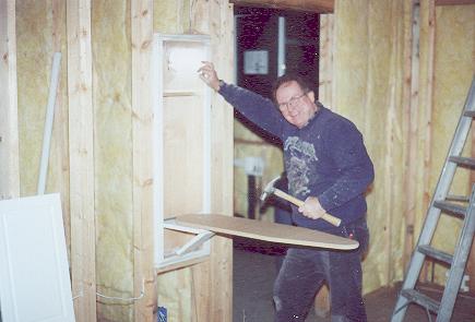 Steve mounting ironing board